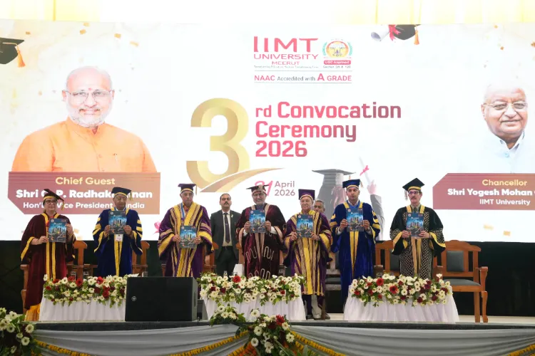Vice President C P Radhakrishnan at the 3rd Convocation of IIMT University in Meerut, Uttar Pradesh
