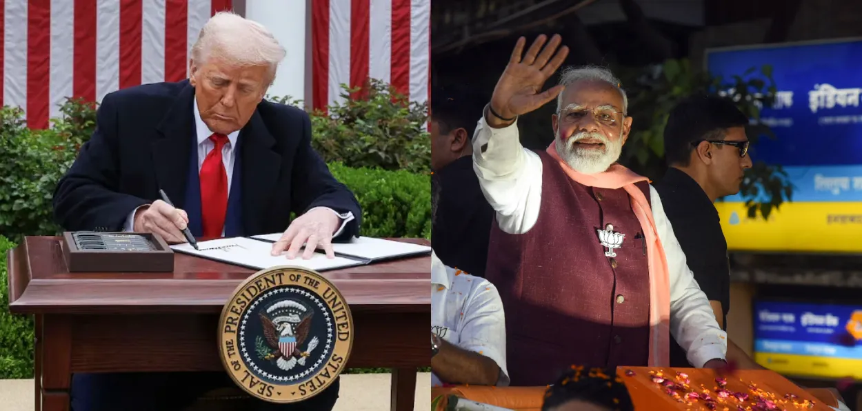 President Donald Trump in Office and PM Narendra Modi campaigning in Assembly elections