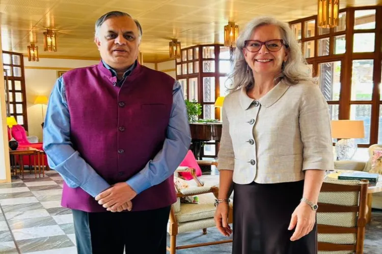 Indian Ambassador to Saudi Arabia, Suhel Khan with Petra Menander, Ambassador of Sweden to Saudi Arabia