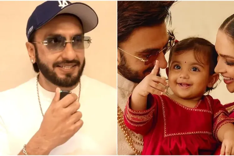 Bollywood actor Ranveer Singh with his daughter and Wife Deepika Padukone