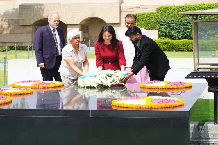 UNGA President Annalena Baerbock paid homage to Mahatma Gandhi at Rajghat