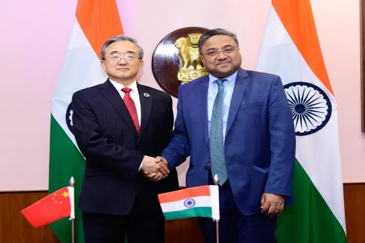 MEA Secretary (West) Sibi George with  China's Special Envoy for Climate Change, Liu Zhenmin