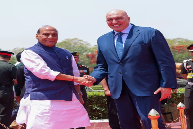 Defence Minister Rajnath Singh with his Italian counterpart Guido Crosetto 