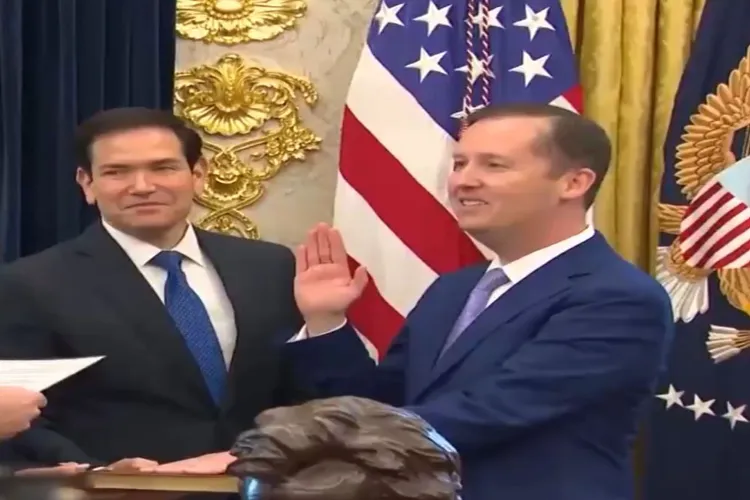 US Secy of State Marco Rubio with US Ambassador to India, Sergio Gor