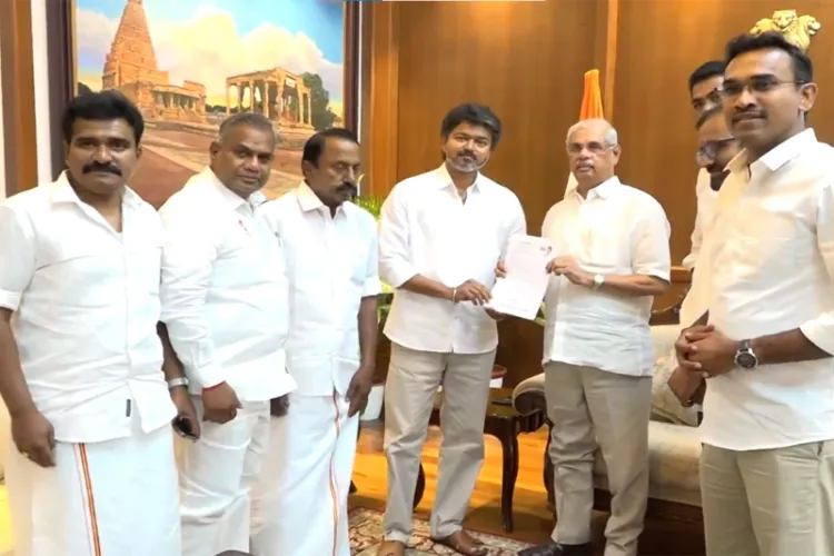 TVK chief Vijay meets Tamil Nadu Governor Rajendra Arlekar 