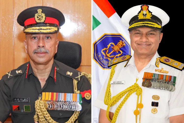 Lieutenant General N S Raja Subramani and Vice Admiral Swaminathan