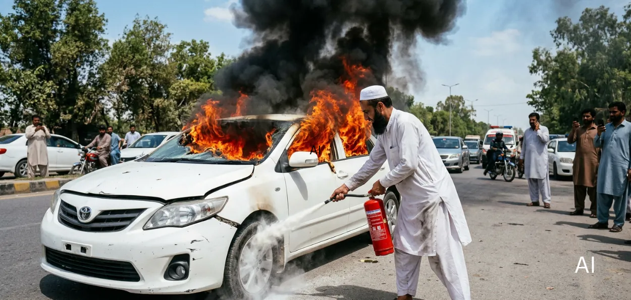 AI-generated image of the accident on highway for representational purposes only
