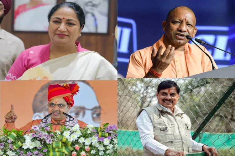Delhi CM Rekha Gupta, Uttar Pradesh CM Yogi Adityanath, Rajasthan CM Bhajan Lal Sharma, Madhya Pradesh CM Mohan Yadav 