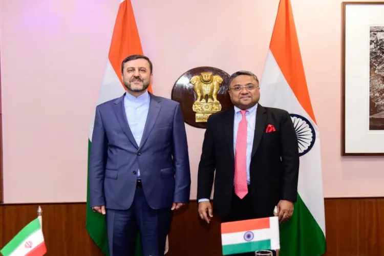MEA Secretary (West) Sibi George alongwith Iran's Deputy Foreign Minister for Legal and International Affairs, Kazem Gharibabadi