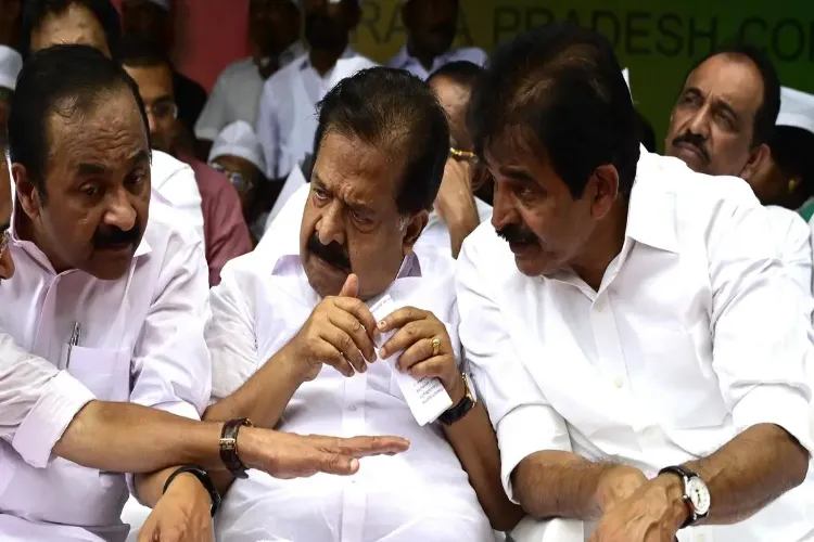 AICC general secretary K.C. Venugopal, Leader of opposition in Kerala Aseembly and  and senior party leader D. Satheesan  Ramesh Chennithala