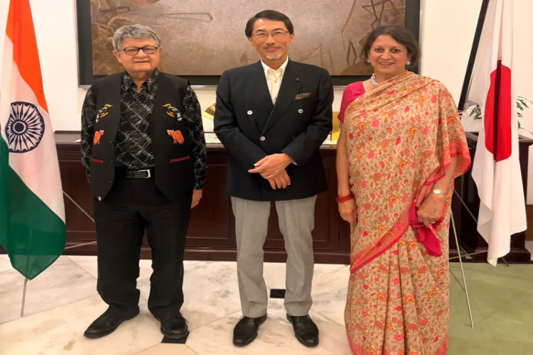 Ambassador of Japan to India and Bhutan, Ono Keiichi (in centre) hosts farewell gathering for NITI Aayog VC Suman Bery (on left)
