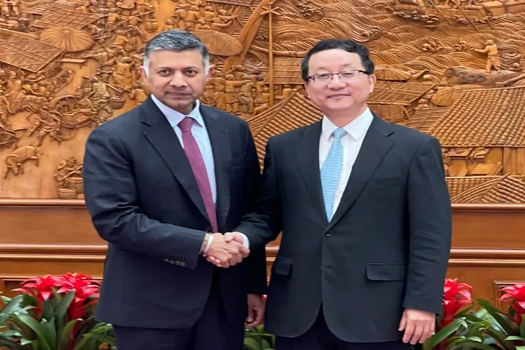 Ambassador Vikram Doraiswami holds an introductory meeting with the Director General of the Department of Asian Affairs of the Ministry of Foreign Affairs of China, Liu Jinsong