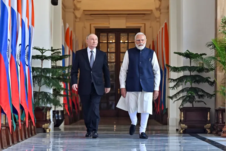 Prime Minister Narendra Modi with Russian President Vladimir Putin