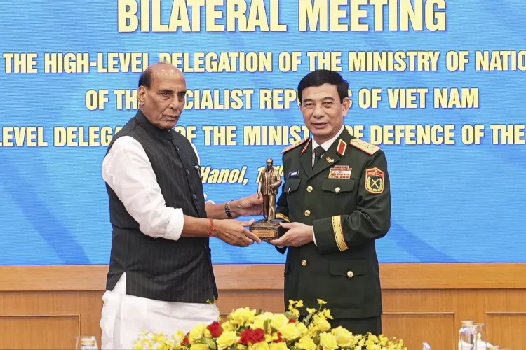 Defence Minister Rajnath Singh and his Vietnamese counterpart, General Phan Van Giang