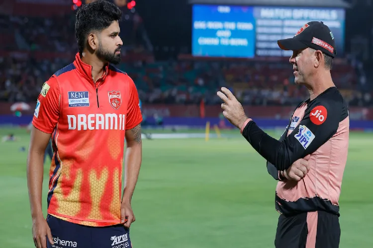 Punjab Kings head coach Ricky Ponting with Punjab Kings captain Shreyas Iyer