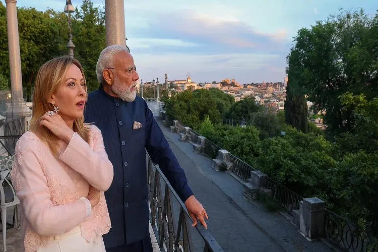 Prime Minister Narendra Modi with Italian Prime Minister Giorgia Meloni