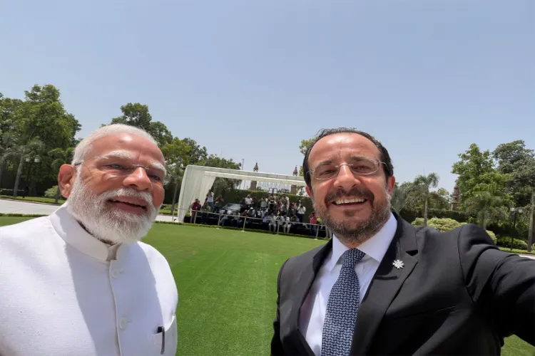 Cypriot Prez Christodoulides shares candid selfie moment with PM Modi