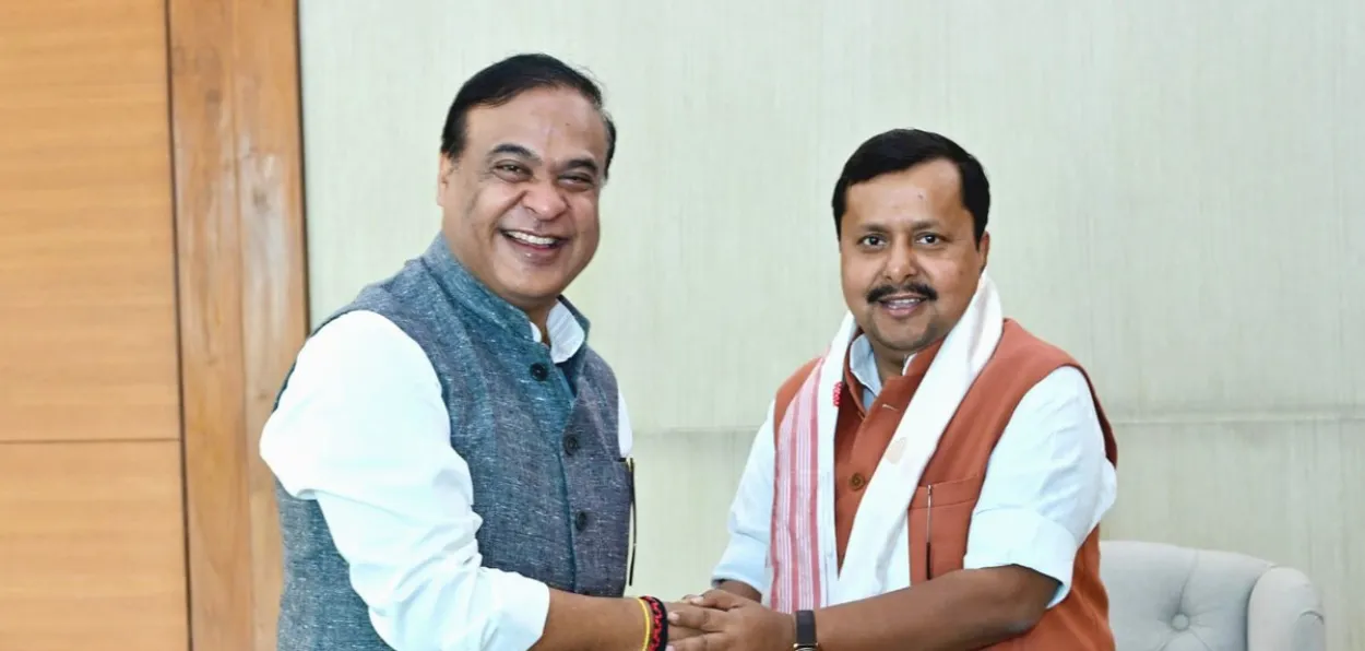Assam Chief Minister Himanta Biswa Sarma with BJP Chief Nitin Nabin