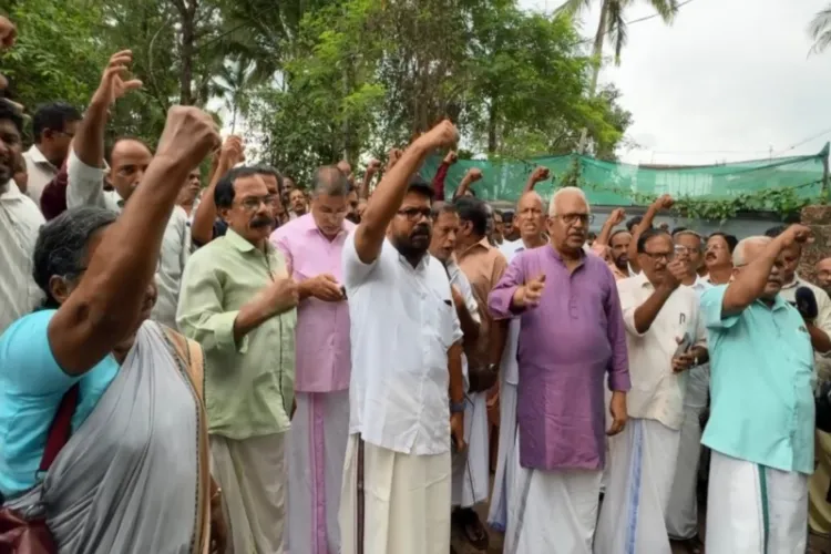Communist Party of India (Marxist) workers staged a protest in Kannur 