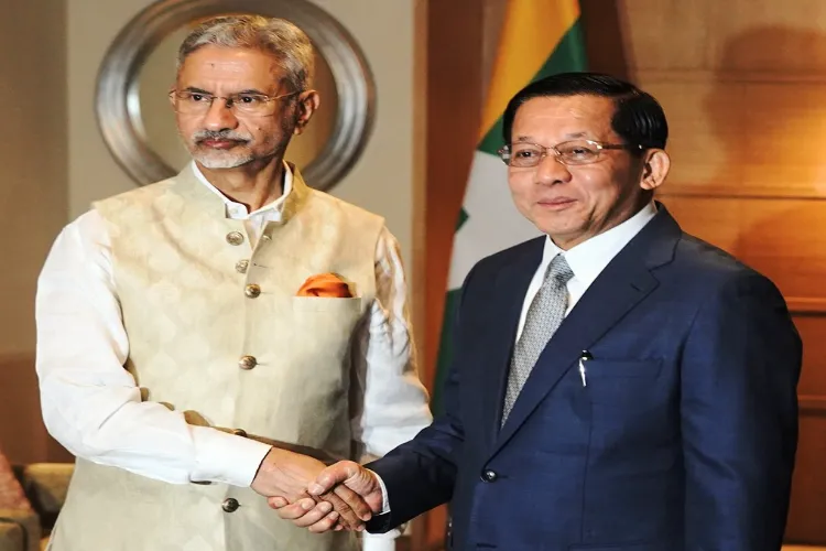 External Affairs Minister S. Jaishankar with Myanmar President Min Aung Hlaing 
