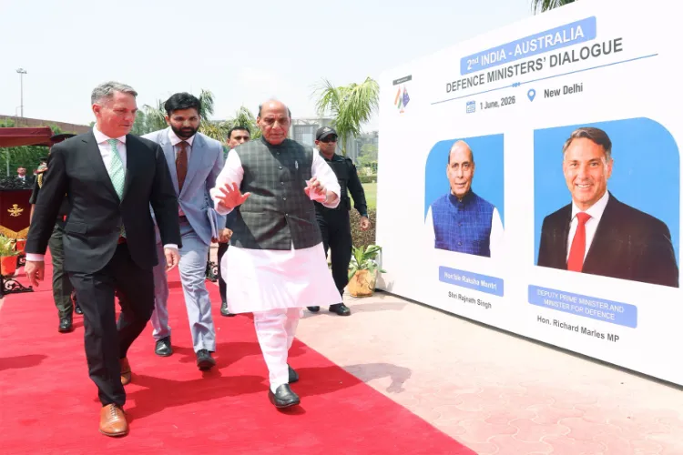 Australian Defence Minister Richard Marles and Defence Minister Rajnath Singh 