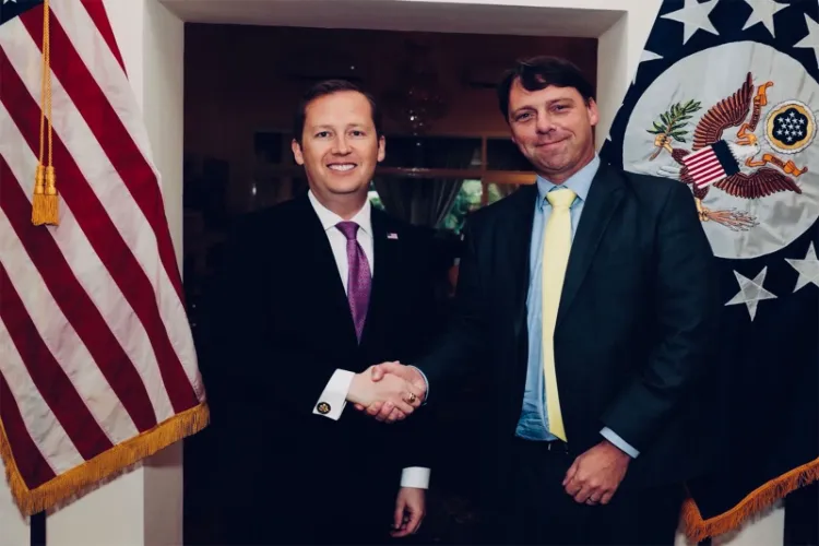 US Ambassador to India Sergio Gor (left) and Assistant Trade Representative Brendan Lynch