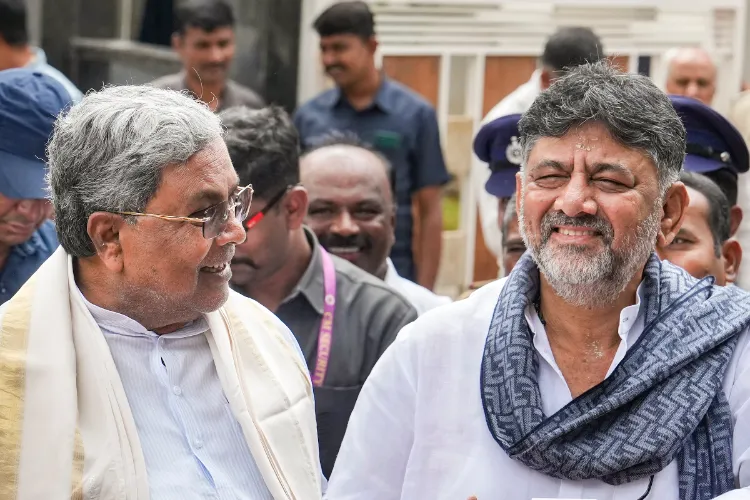 Karnataka Chief Minister D K Shivakumar and former CM Siddaramaiah