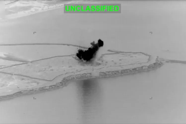 US Central Command (CENTCOM) releases footage showing strikes on Iranian targets following missile attacks in the Gulf region