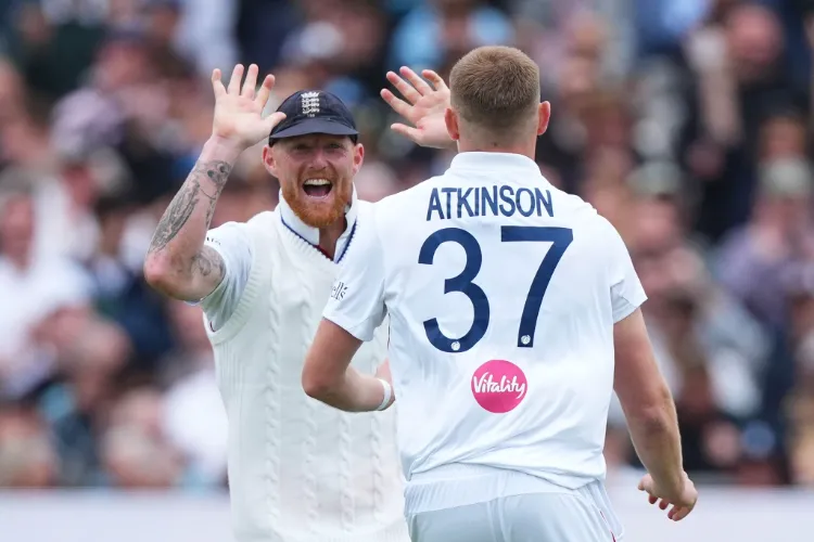 England captain Ben Stokes and teammate Gus Atkinson