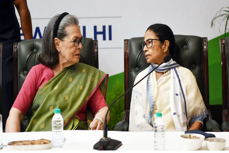 Congress Parliamentary Party chairperson Sonia Gandhi and TMC Chief Mamata Banerjee