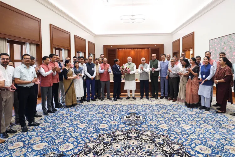 PMO officers with PM Modi