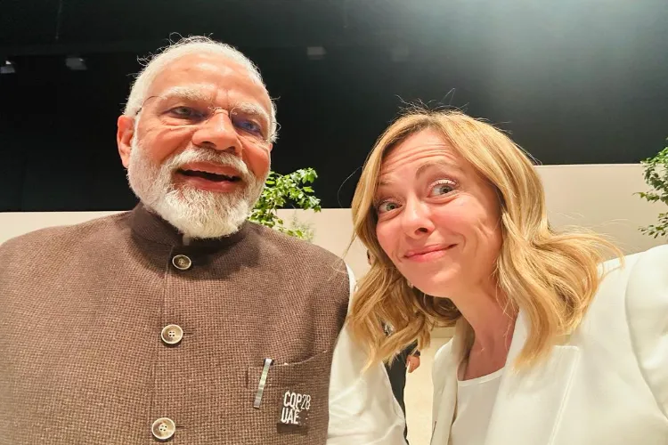 Prime Minister Narendra Modi with  Italian Prime Minister Georgia Meloni 