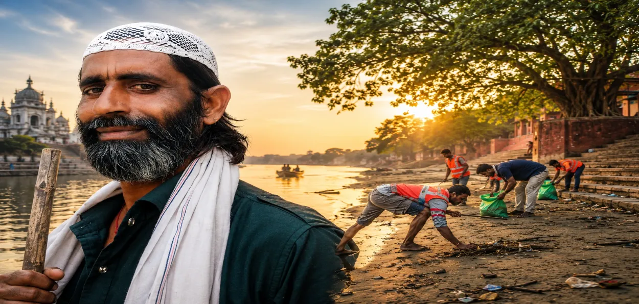 AI-generated image of Lal Mohammad Badshah and his volunteers