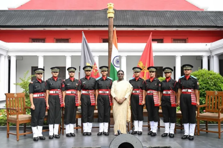 Nine IMA women cadets with President Droupadi Murmu