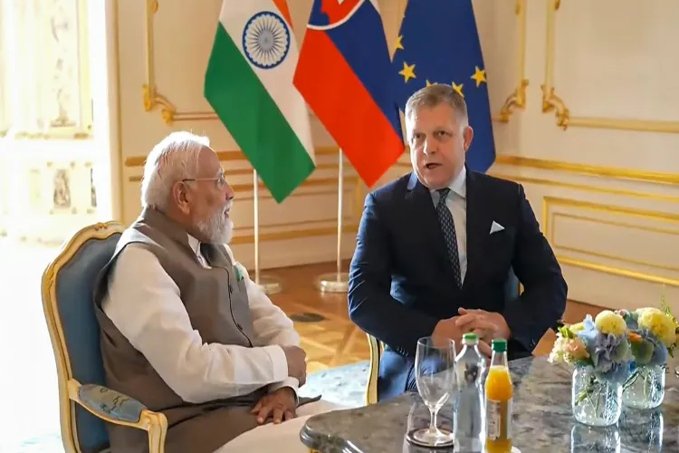 Prime Minister Narendra Modi with Slovakian counterpart Robert Fico 