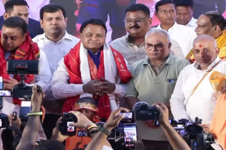 CM Mohan Charan Majhi being facilitated