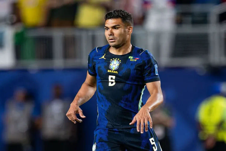 Brazil midfielder Casemiro during the FIFA World Cup 2026 match against Haiti. 