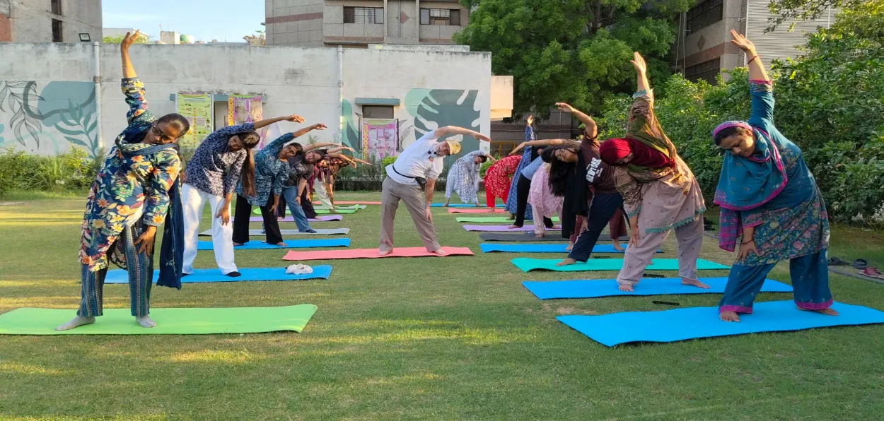 Dr Badrul Islam Kairanvi teaching Yoga