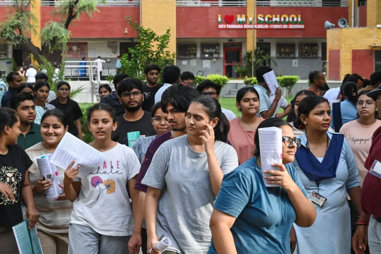 NEET (UG) aspirants outside an exam centre in New Delhi