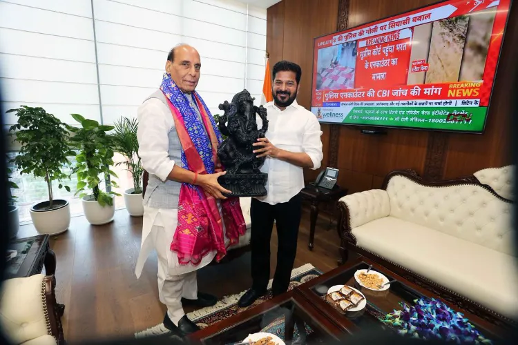 Telangana Chief Minister A Revanth Reddy with Defence Minister Rajnath Singh