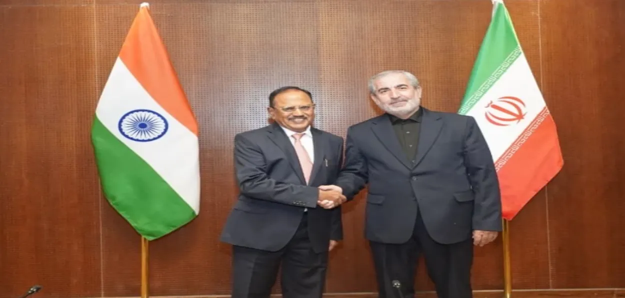 NSA Ajit Doval with Iran's Deputy Secretary for Defense Affairs of the SNSC, Ghadir Nezamipour