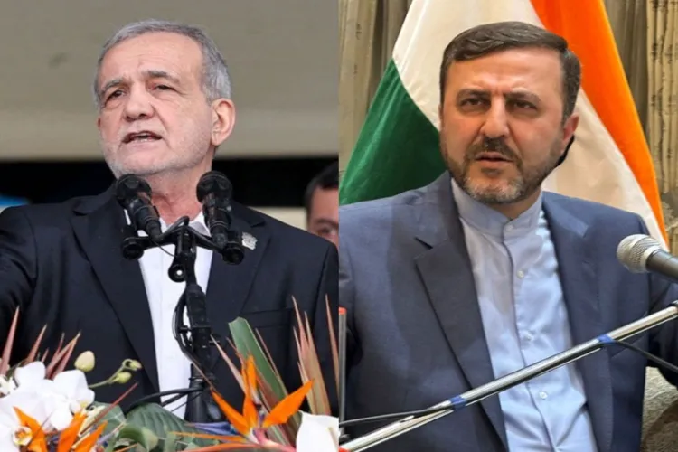 Iran President Masoud Pezeshkian and Kazem Gharibabadi, Iran’s Deputy Foreign Minister for Legal and International Affairs 