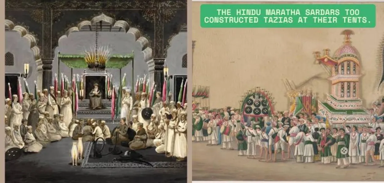 Marathas observing Muharram as depicted in painitings