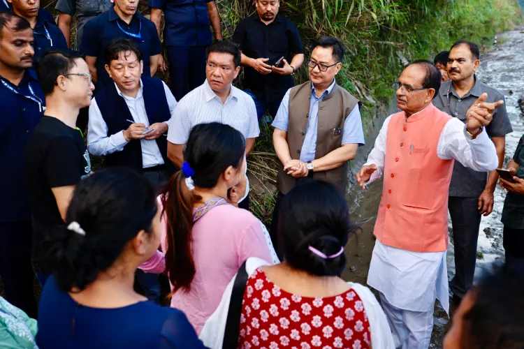 Union Ministers Kiren Rijiju and Shivraj Singh Chouhan in Arunachal Pradesh