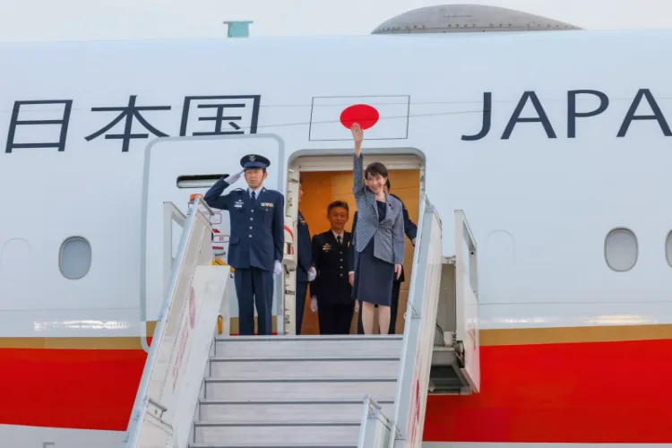 Japanese Prime Minister Sanae Takaichi arrives in New Delhi