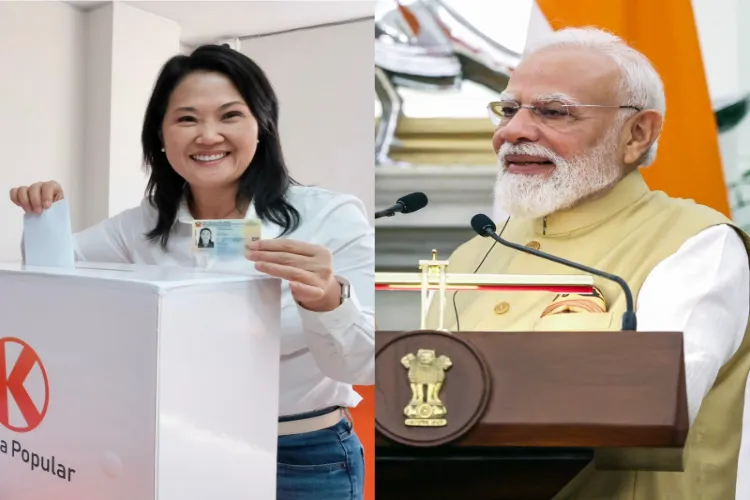 PM Modi and newly elected  Peruvian President Keiko Fujimori