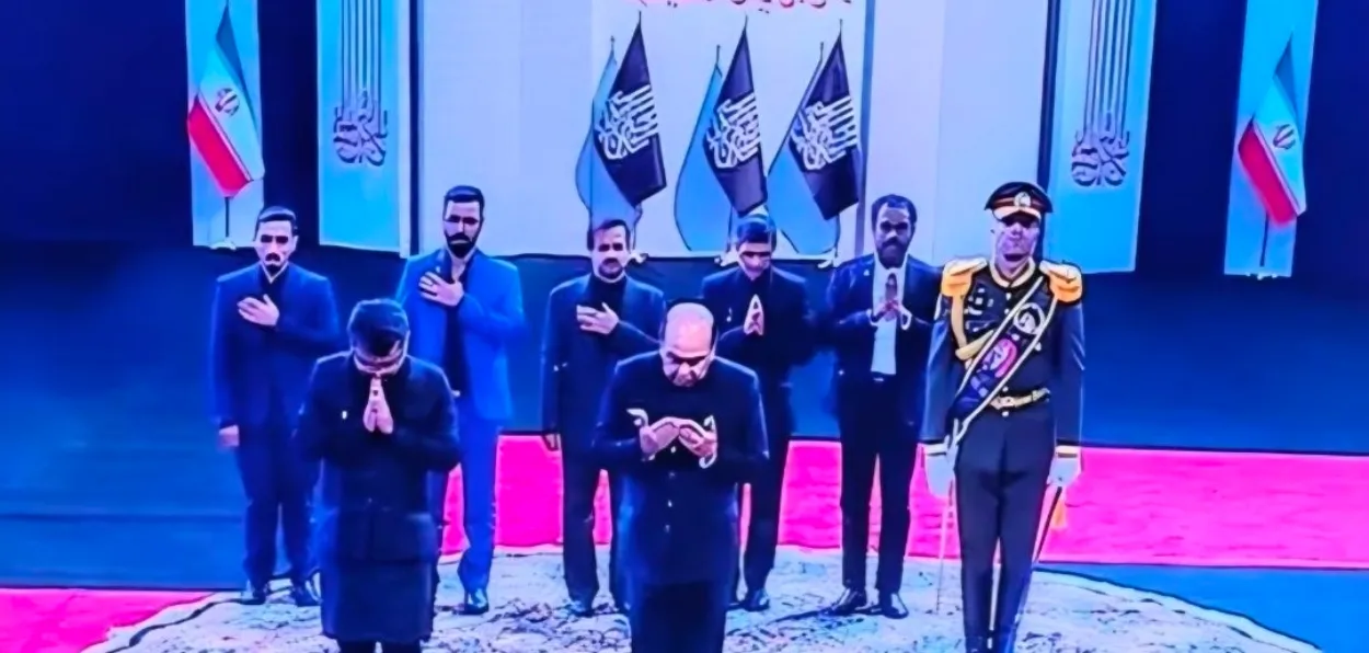 Gen Ata Hasnain and  Pabitra Margherita, Minister of State for External Affairs, payuing tributes to  Ayatollah Seyed Ali Khamenei in Tehran