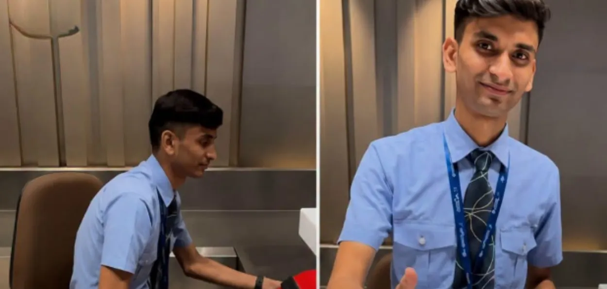 Afjal, an Airport employee of IndiGo (Still from the viral video)