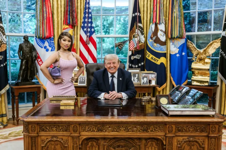 Musician Nicki Minaj with US President Donald Trump