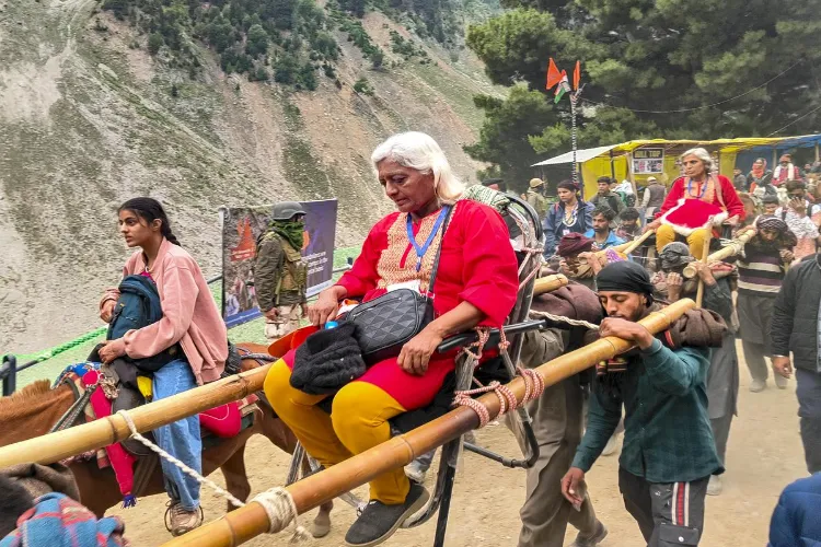 The pilgrims left the Bhagwati Nagar base camp